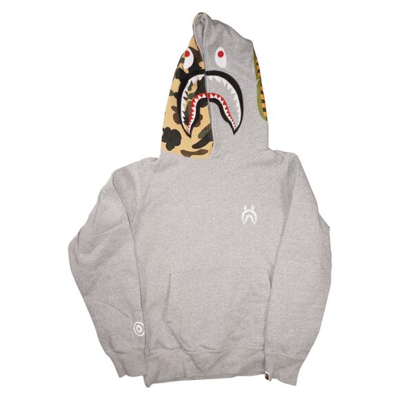 BAPE Shark Full Zip Hoodie Gray Camo Tiger WGM A Bathing Ape Japan Men’s S - Picture 1 of 9